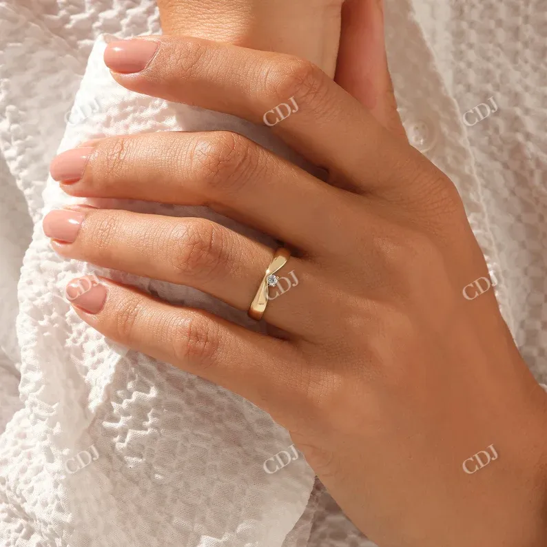 0.06CTW Wishbone Solo Natural Diamond Wedding Band