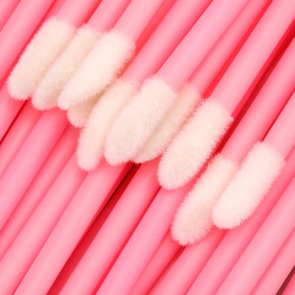 200PCS Pink Lip Gloss Applicators,Disposable Lip Brushes Lipstick Gloss Wands Applicator Perfect Makeup Tool Kits