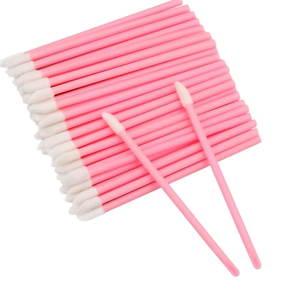 200PCS Pink Lip Gloss Applicators,Disposable Lip Brushes Lipstick Gloss Wands Applicator Perfect Makeup Tool Kits