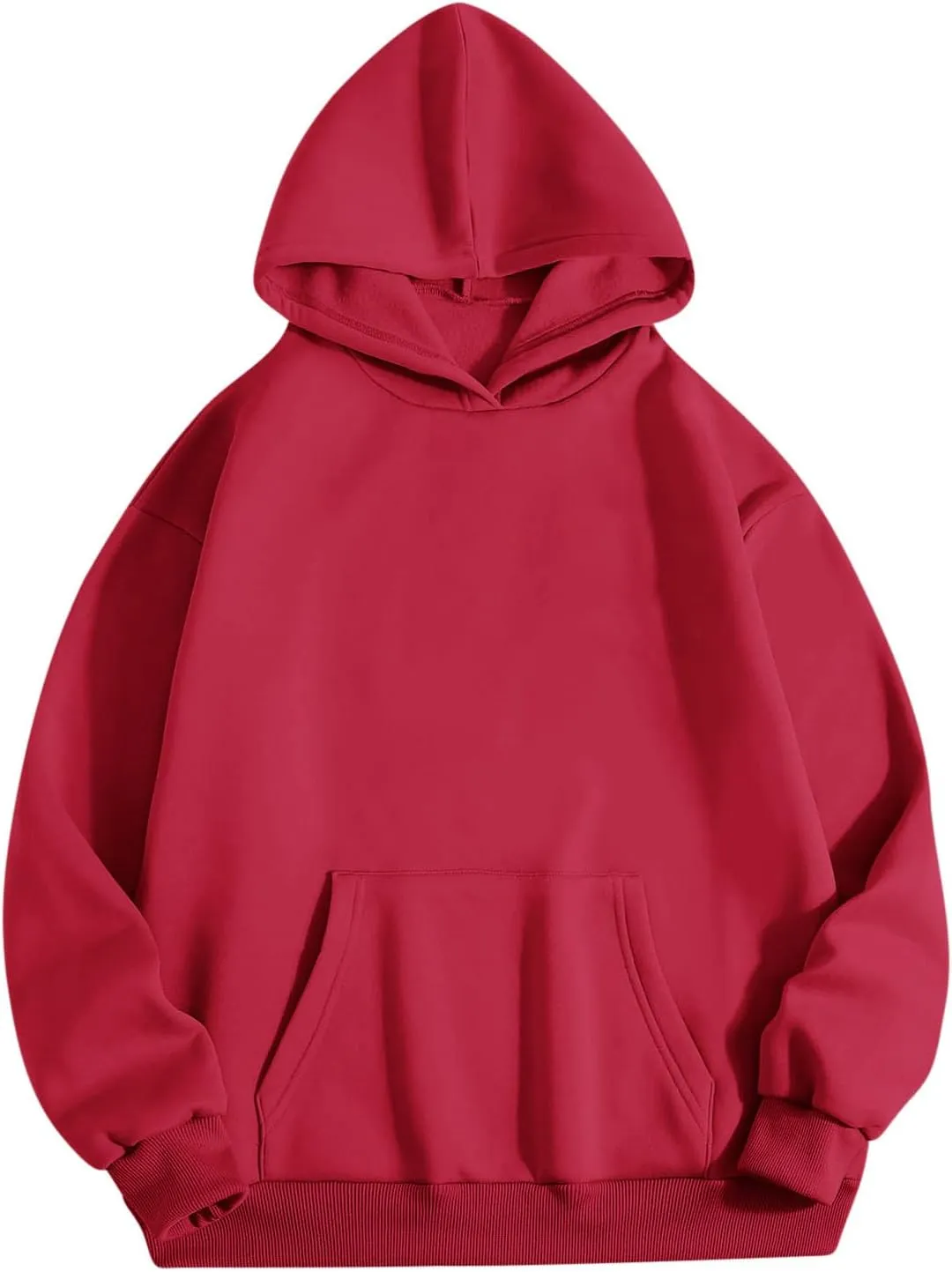 2024 Oversized Sweatshirt Hoodies for Women Trendy Loose Fit Solid Color Crop Pullover Sweatshirts with Pockets