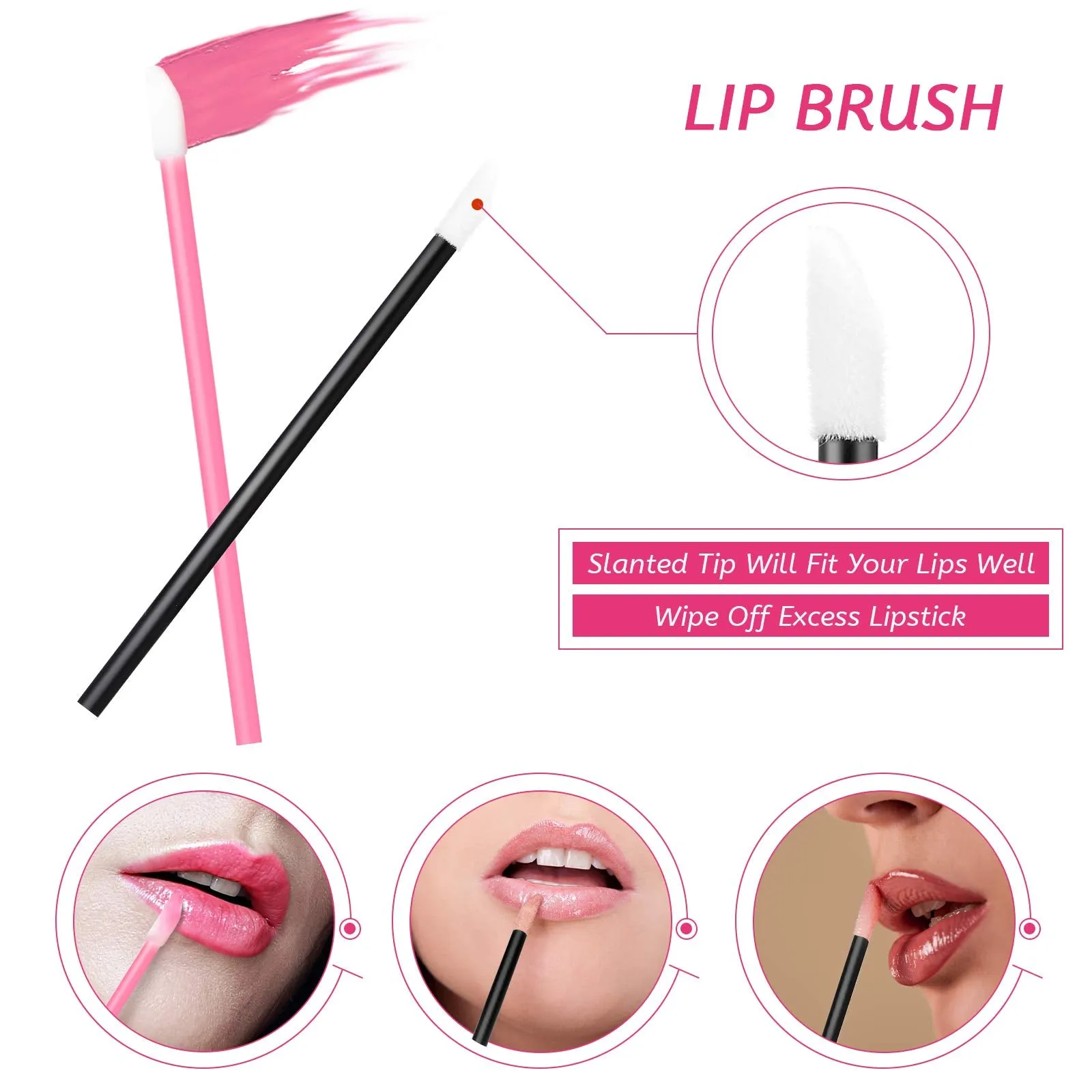 263 Pieces Makeup Applicators Tools Kit, Include 50 Disposable Eyeliner Brushes 100 Mascara Wands Eyelash Brush 100 Lipstick Applicators Lip Wands and 12 Makeup Hair Clips with Plastic Organizer Box