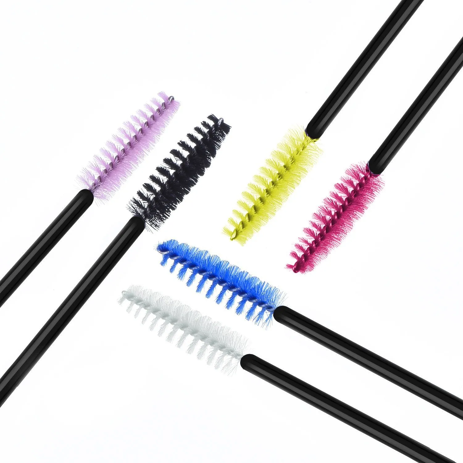 300 Pack Multicolor Disposable Eyelash Mascara Brushes Wands Applicator Makeup Brush Kits, 6 Colors
