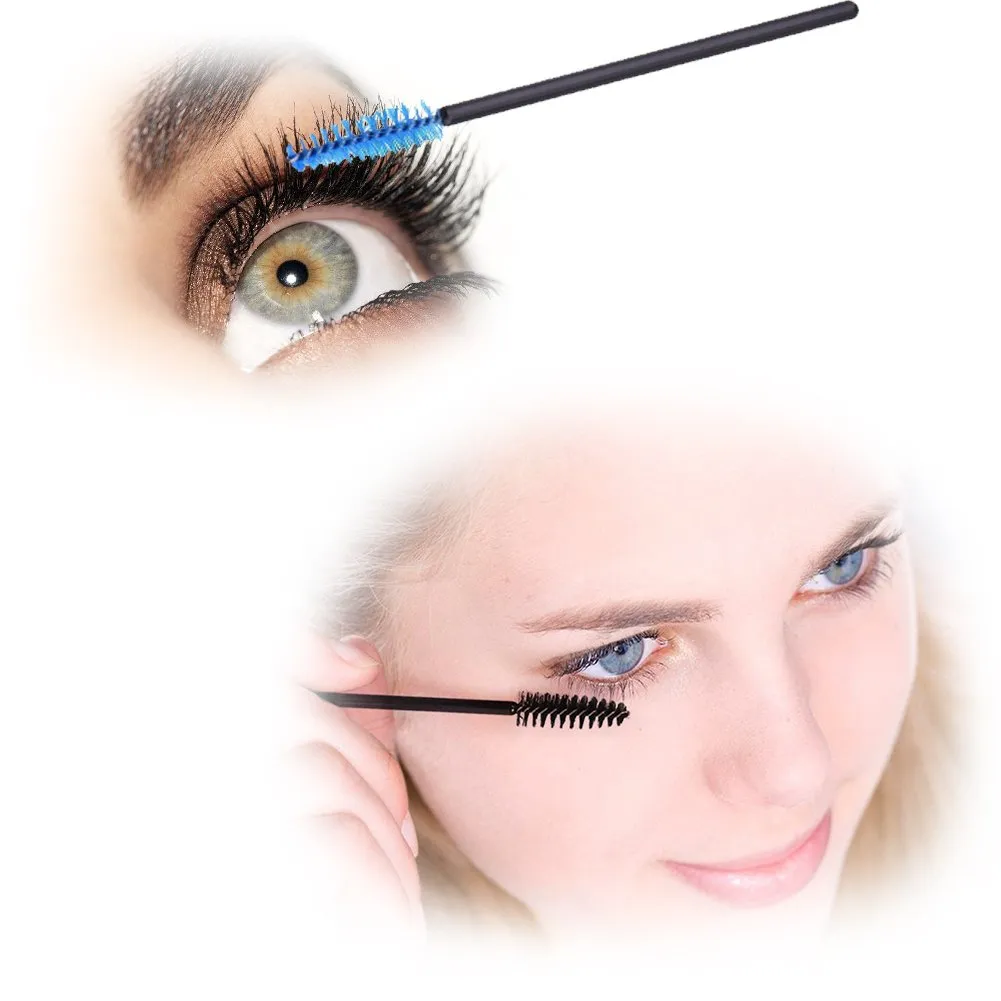 300 Pack Multicolor Disposable Eyelash Mascara Brushes Wands Applicator Makeup Brush Kits, 6 Colors