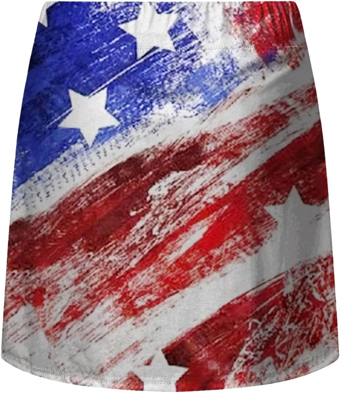 4th of July Skorts for Women Athletic Breathable 2 in 1 Tennis Skirt Shorts Workout High Waisted Stretch Flowy Shorts