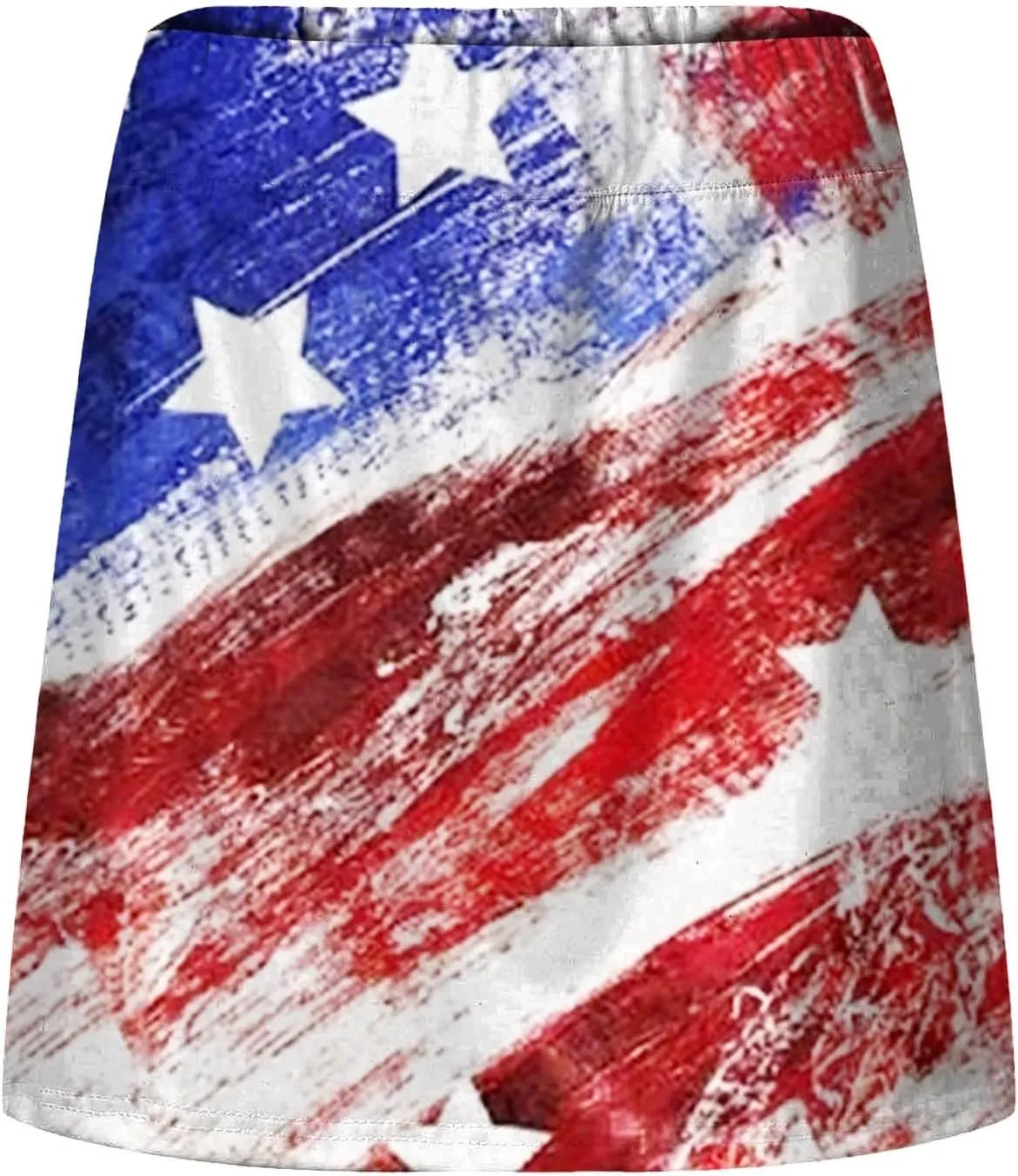 4th of July Skorts for Women Athletic Breathable 2 in 1 Tennis Skirt Shorts Workout High Waisted Stretch Flowy Shorts
