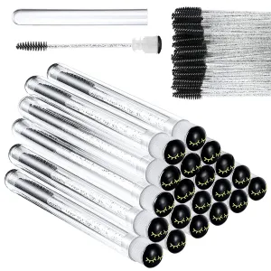 90 Pieces Disposable Mascara Brushes Tubes Set 20 Pieces Empty Tubes with 70 Pieces Eyelash Brushes for Eyelash Extension Lash Mascara Wand