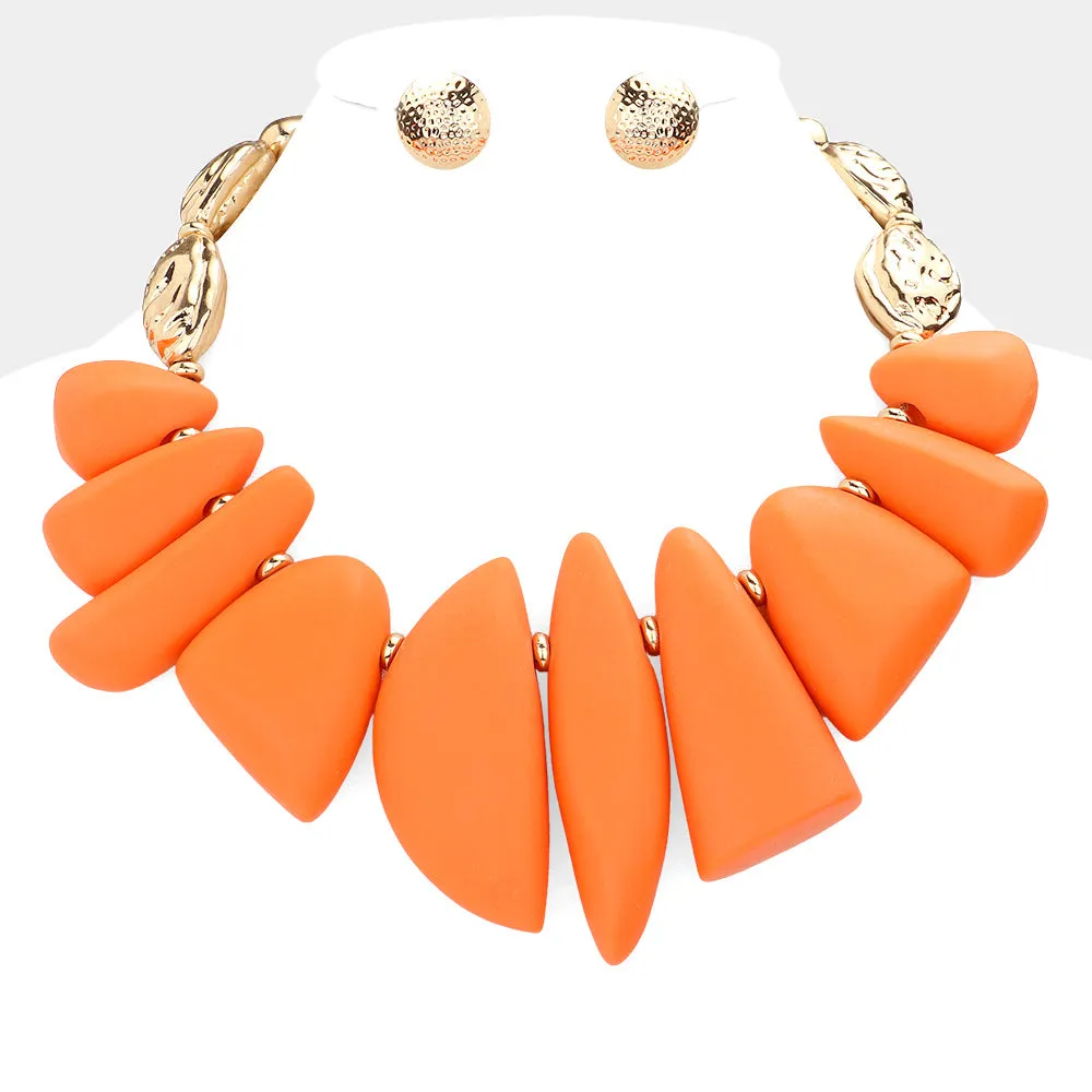 Abstract Beaded Collar Necklace with matching earring