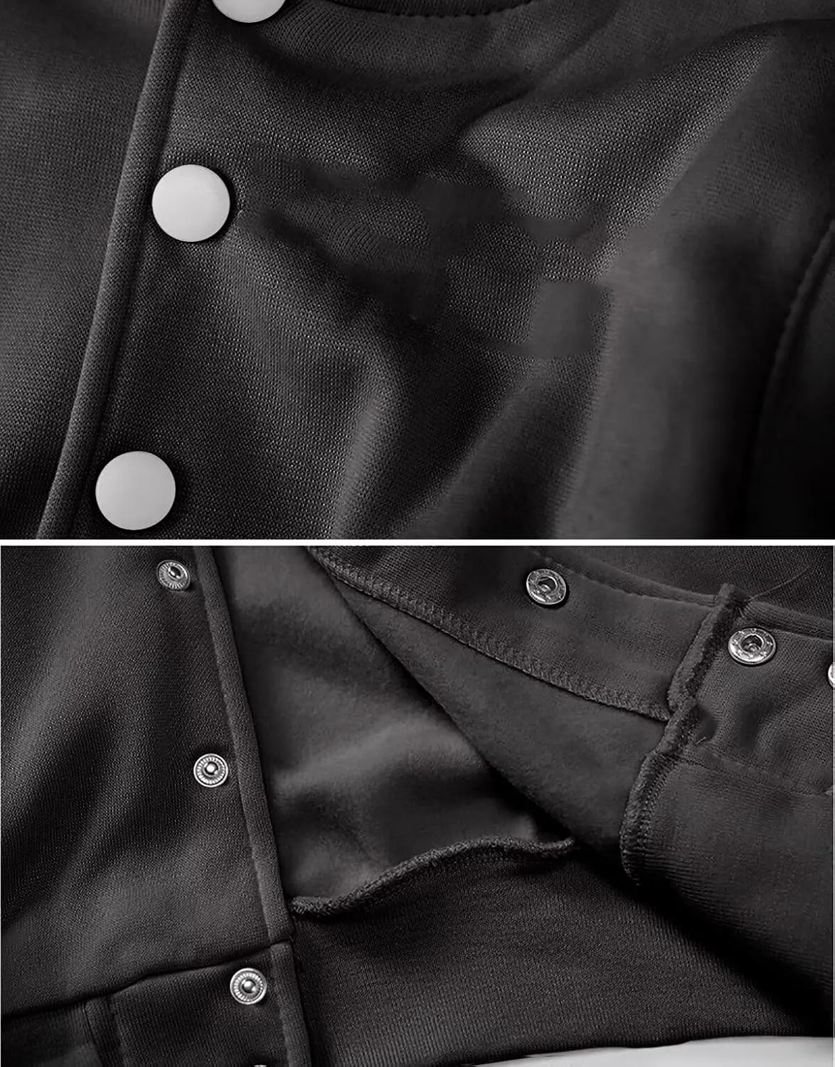 ACEFAST INC Womens Varsity Jacket Long Sleeve Button Down Cropped Bomber Jackets Casual Baseball Coat Y2K Streetwear