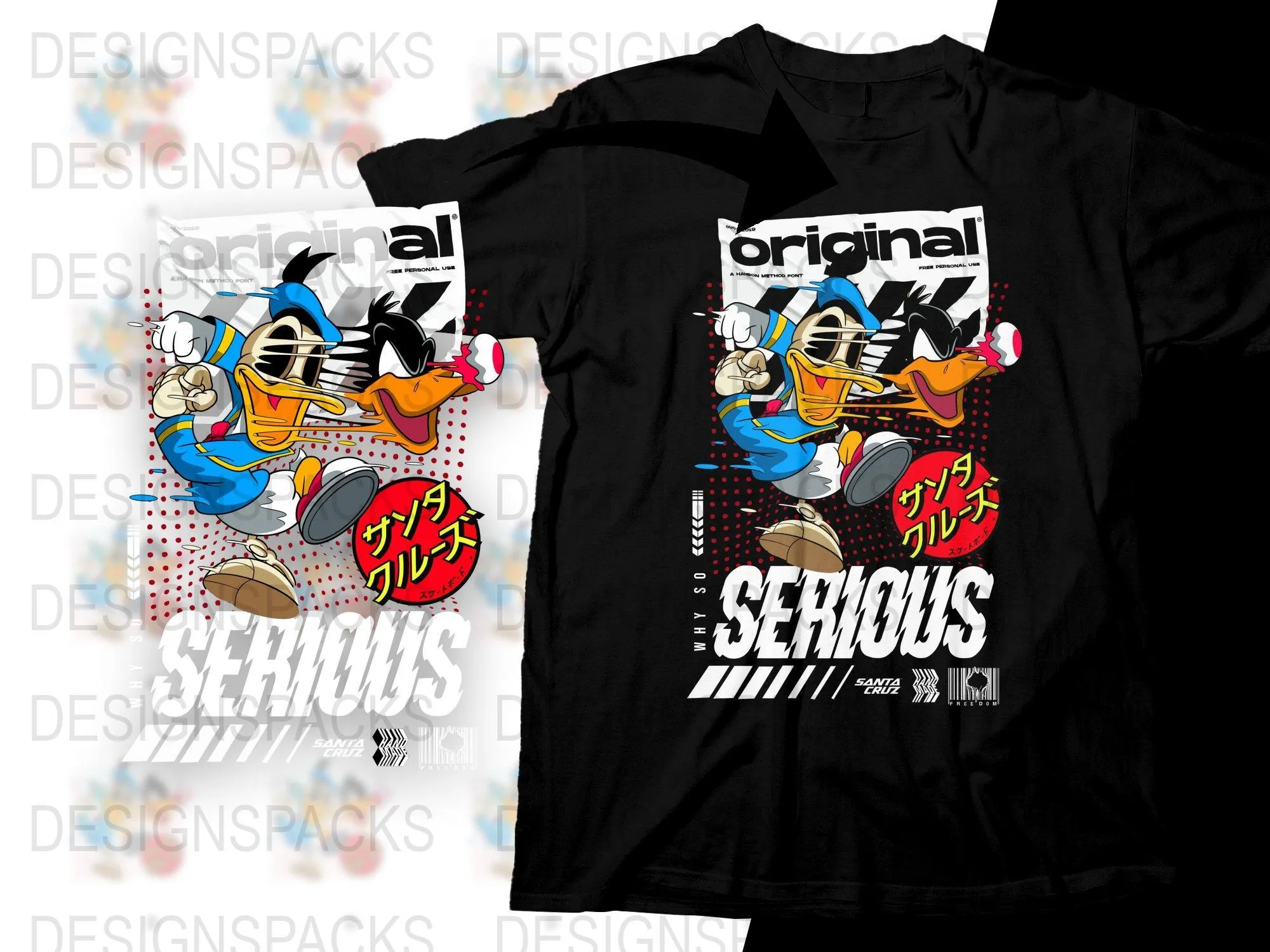 Action-Packed Donald Duck and Daffy Duck Png Digital Download