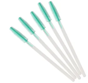 ADAMAI Professional Disposable Silicone Eyelash Mascara Brushes Wands Applicator Makeup Kits (Pack of 100, Transparent green) Pack of 100