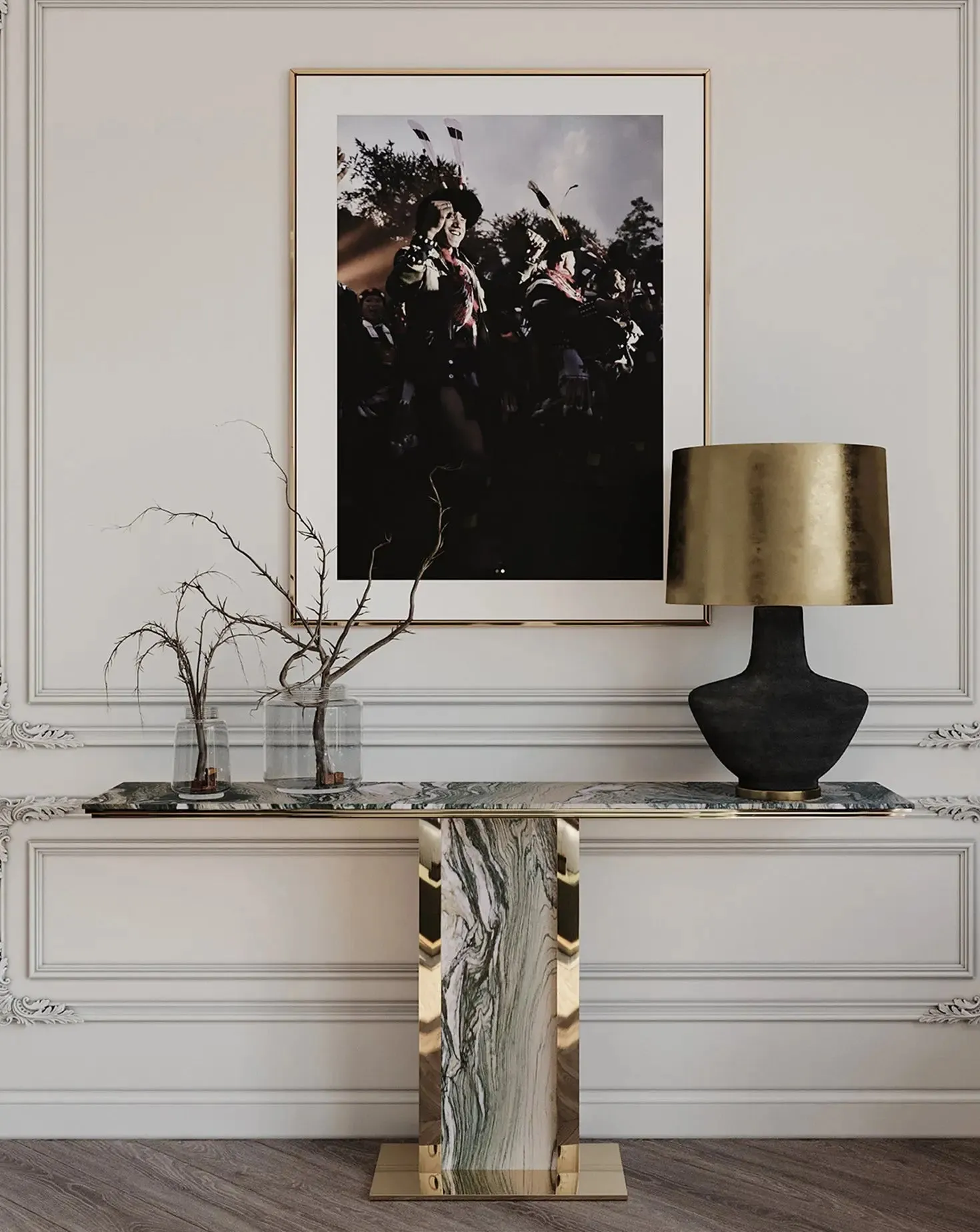 Afon Cipollino Verde Marble Console Table