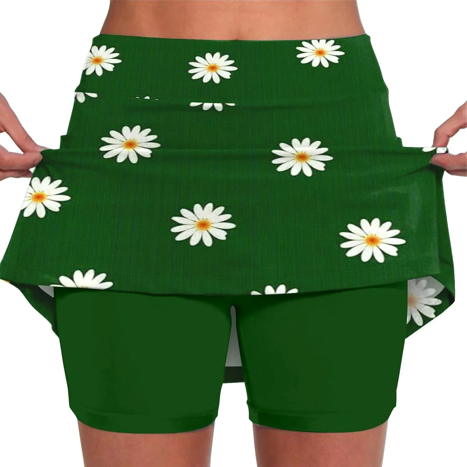 aihihe Golf Skirts for Women 18 inch Long Womens Shorts 5 inch Inseam Pull on Womens Shorts Casual Long Length