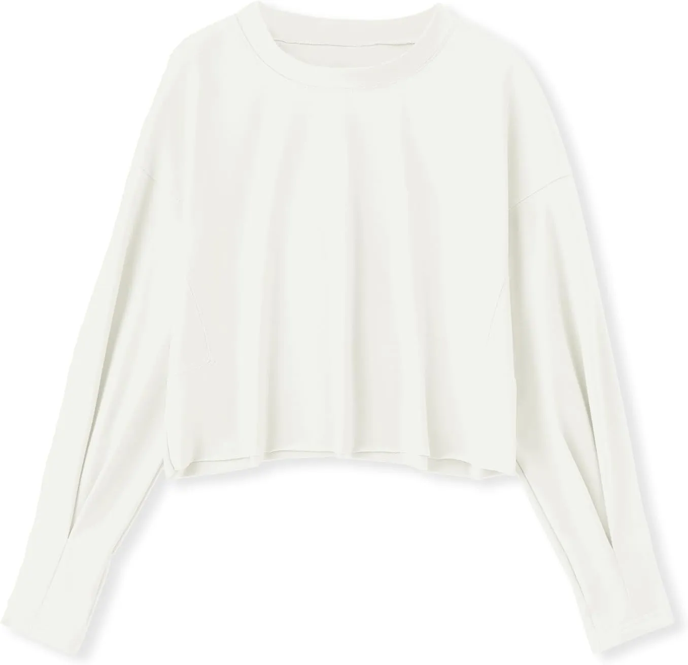 AKEWEI Women's Raw-cut Hem Lightweight Tops Trendy Crop Sweatshirts Casual Crewneck Shirts