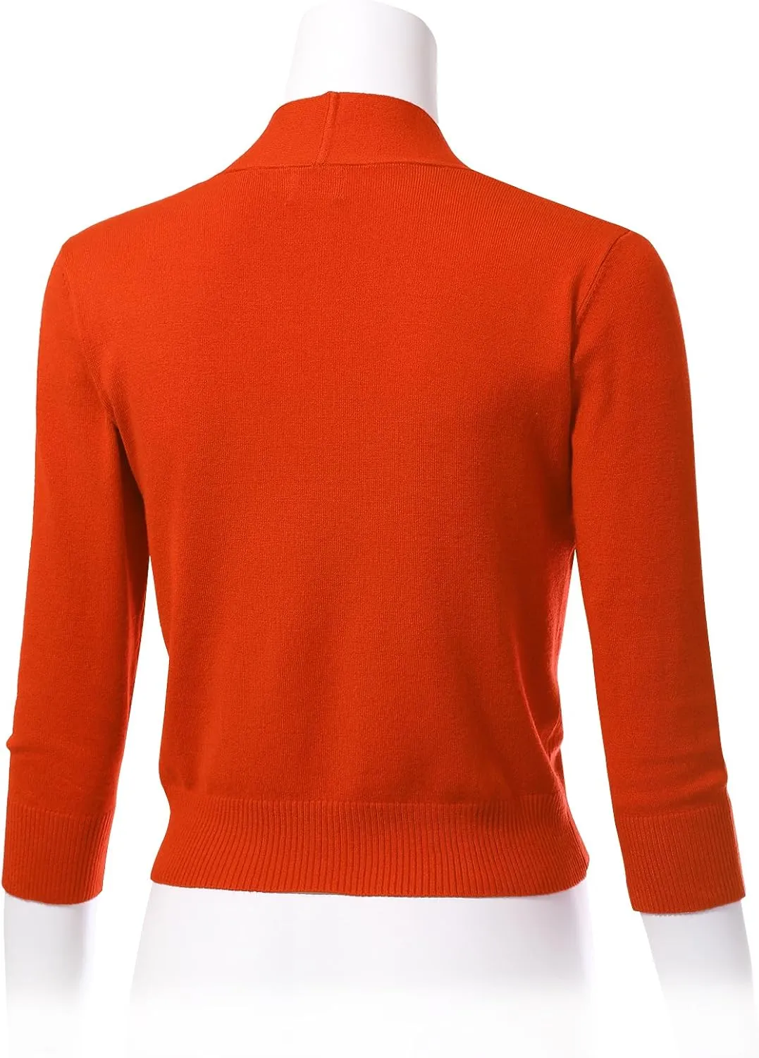 Allsense Women's 3/4 Sleeve Cropped Bolero Shrug Cardigan