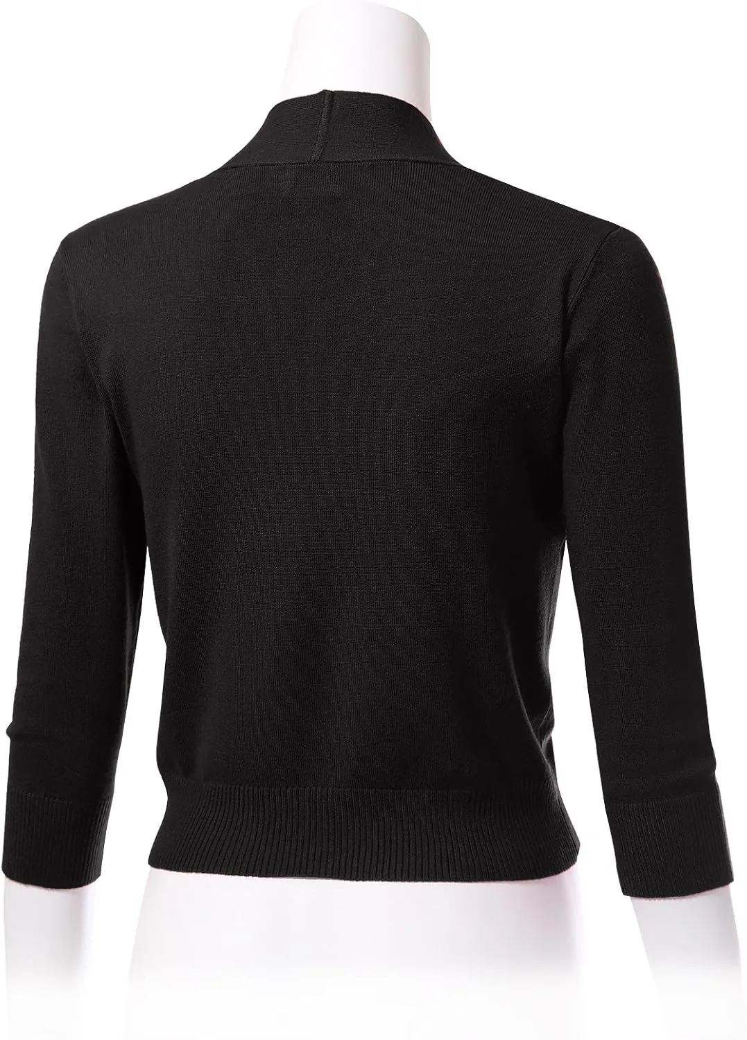 Allsense Women's 3/4 Sleeve Cropped Bolero Shrug Cardigan