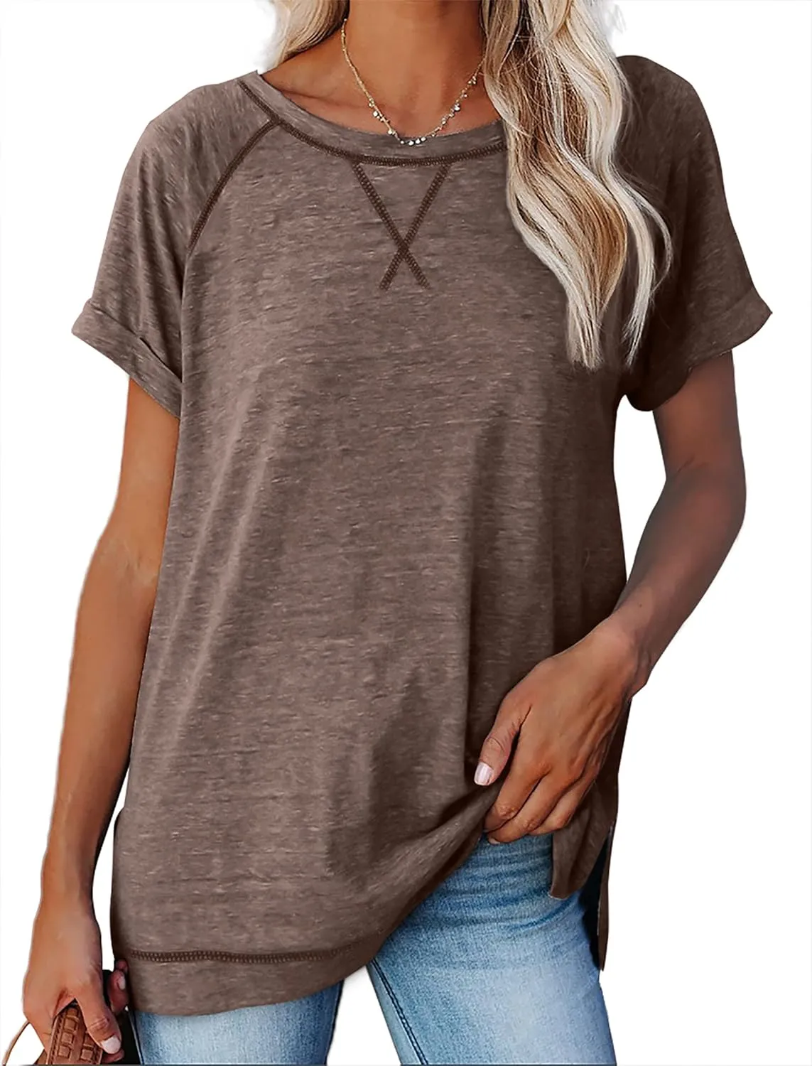 Aokosor Summer Tops for Women Casual 2025 Loose Fitting Outfits Workout