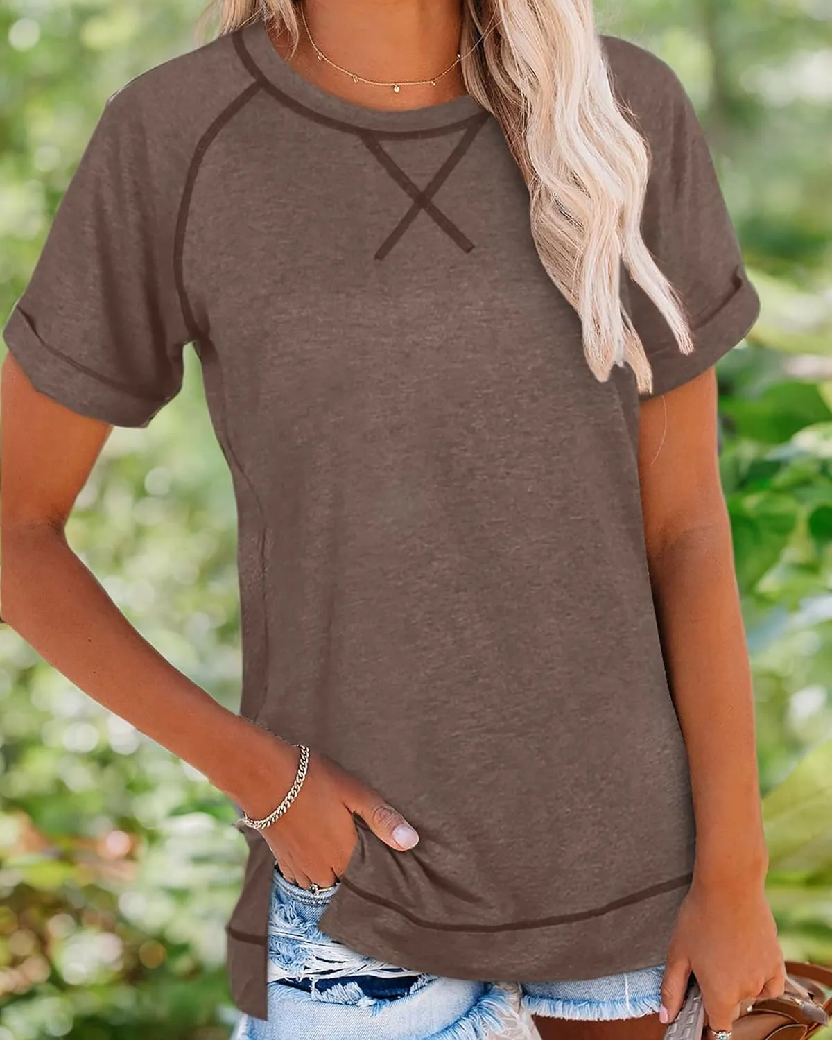 Aokosor Summer Tops for Women Casual 2025 Loose Fitting Outfits Workout
