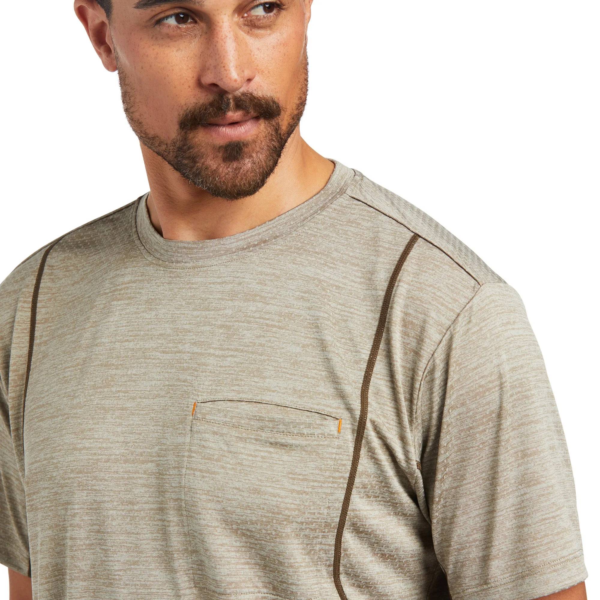 Ariat® Men's Rebar Evolution Athletic Tan Brindle Fit T-Shirt 10039172