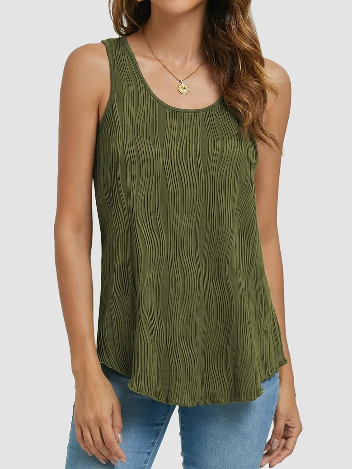 ATHMILE Women's Dressy Business Casual Tank Tops Summer Sleeveless Trendy Spring Blouses Flowy Work Shirts