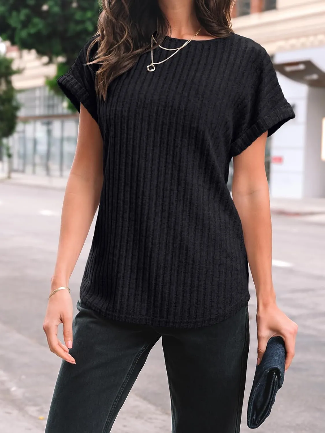 AUTOMET Women Shirts Summer Sweaters Short Sleeve Tunic Tops 2025 Dressy Casual Business Blouses