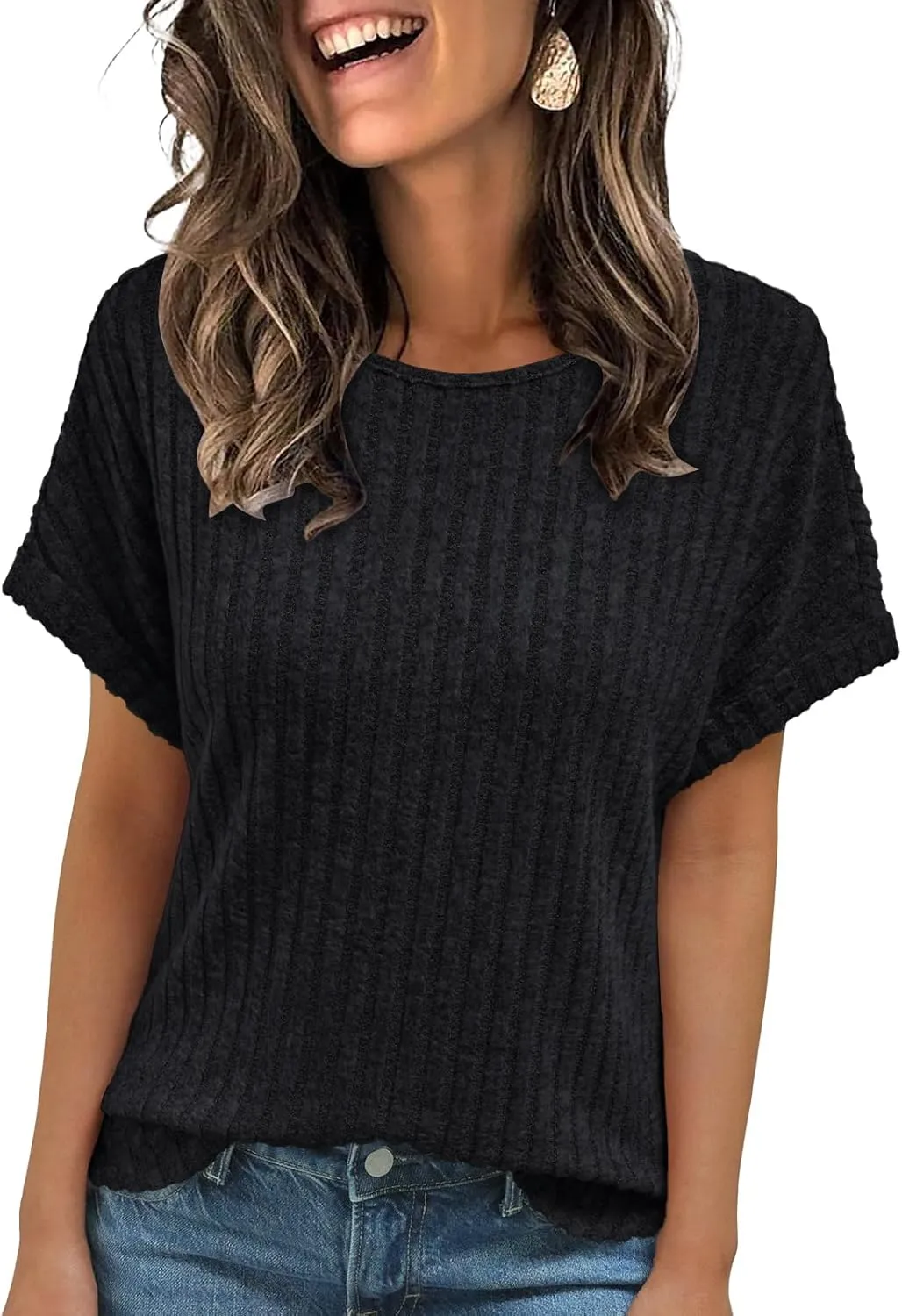 AUTOMET Women Shirts Summer Sweaters Short Sleeve Tunic Tops 2025 Dressy Casual Business Blouses