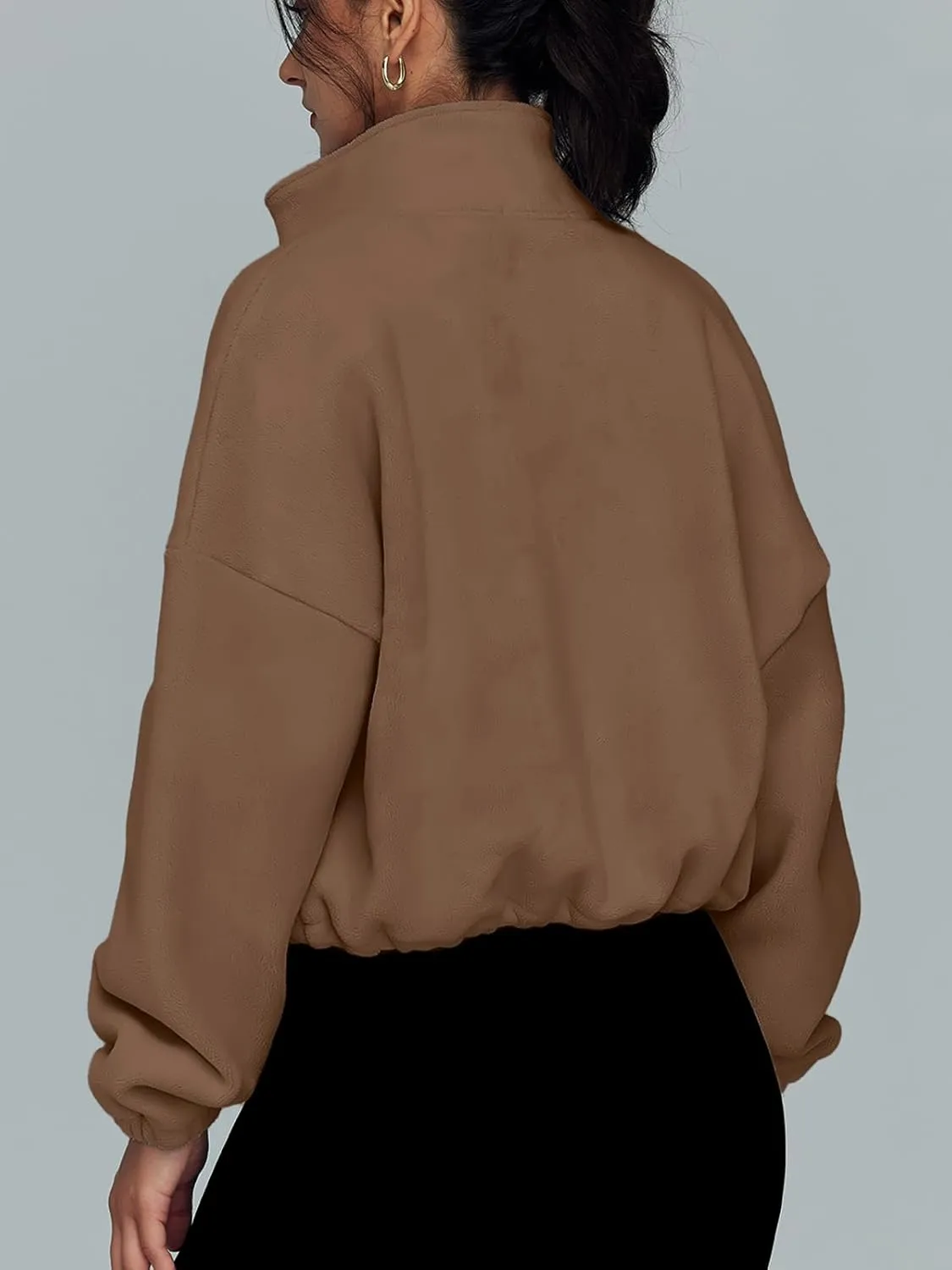 AUTOMET Womens Fleece Jackets Zip Up Oversized Sweatshirts Winter Clothes Long Sleeve Crop Sherpa Fall Outfits Fashion