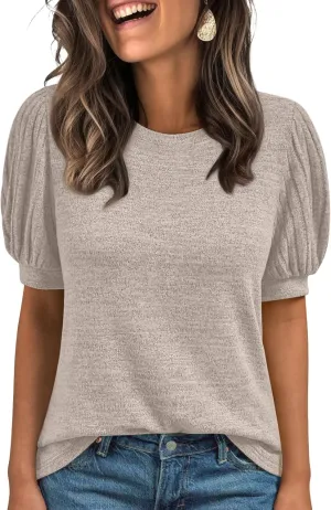 AUTOMET Womens Summer Tops Dressy Casual Blouses Business Short Sleeve Shirt 2025 Cute Trendy Sweater