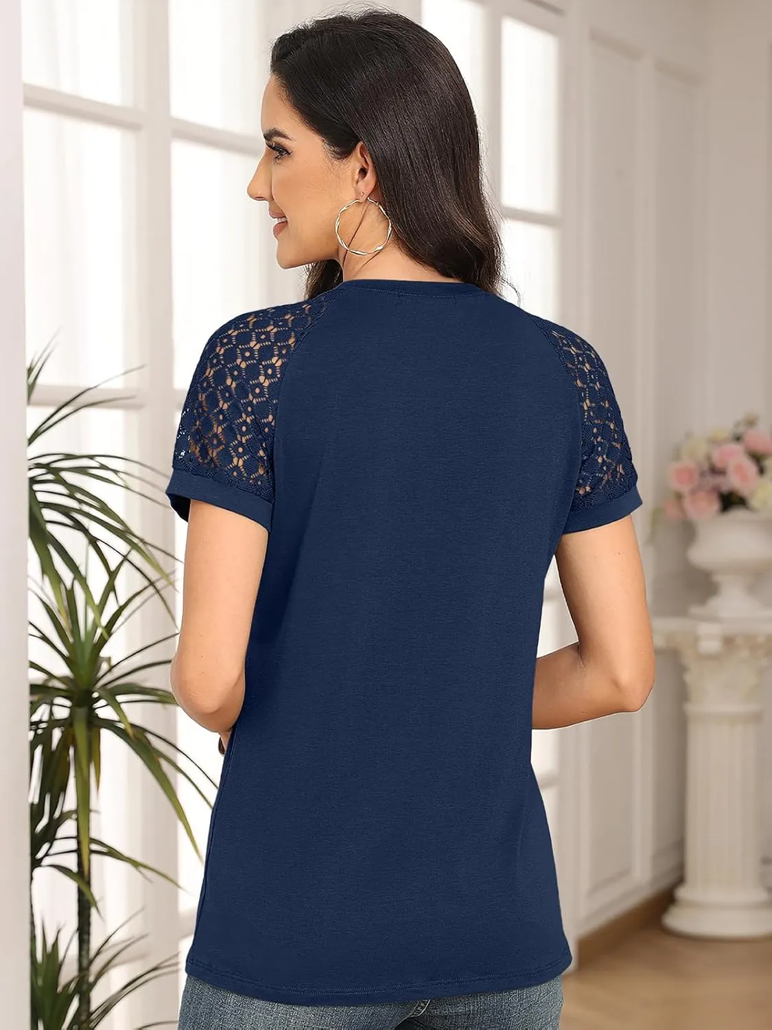 AUTOMET Womens Summer Tops Spring Shirts Trendy Vacation Outfits Short Sleeve Business Tshirts Fashion Casual Blouses