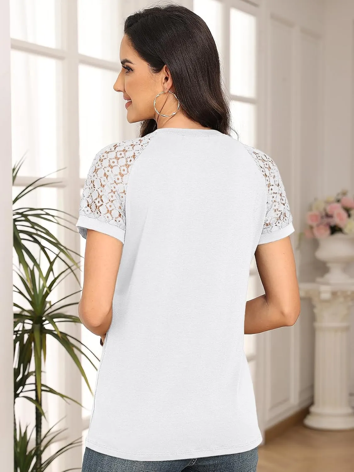 AUTOMET Womens Summer Tops Spring Shirts Trendy Vacation Outfits Short Sleeve Business Tshirts Fashion Casual Blouses