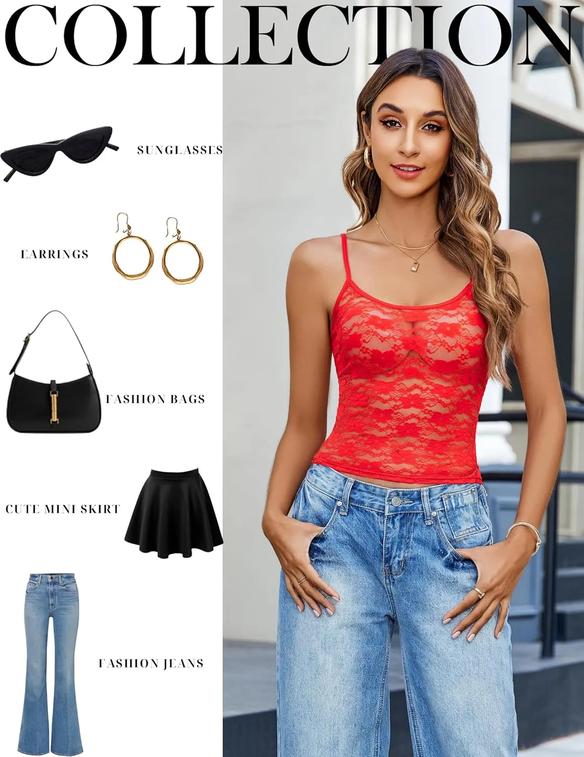 Avidlove Bralettes for Women Lace Spaghetti Strap Camisole Y2k Crop Tops Going Out Tank Tops