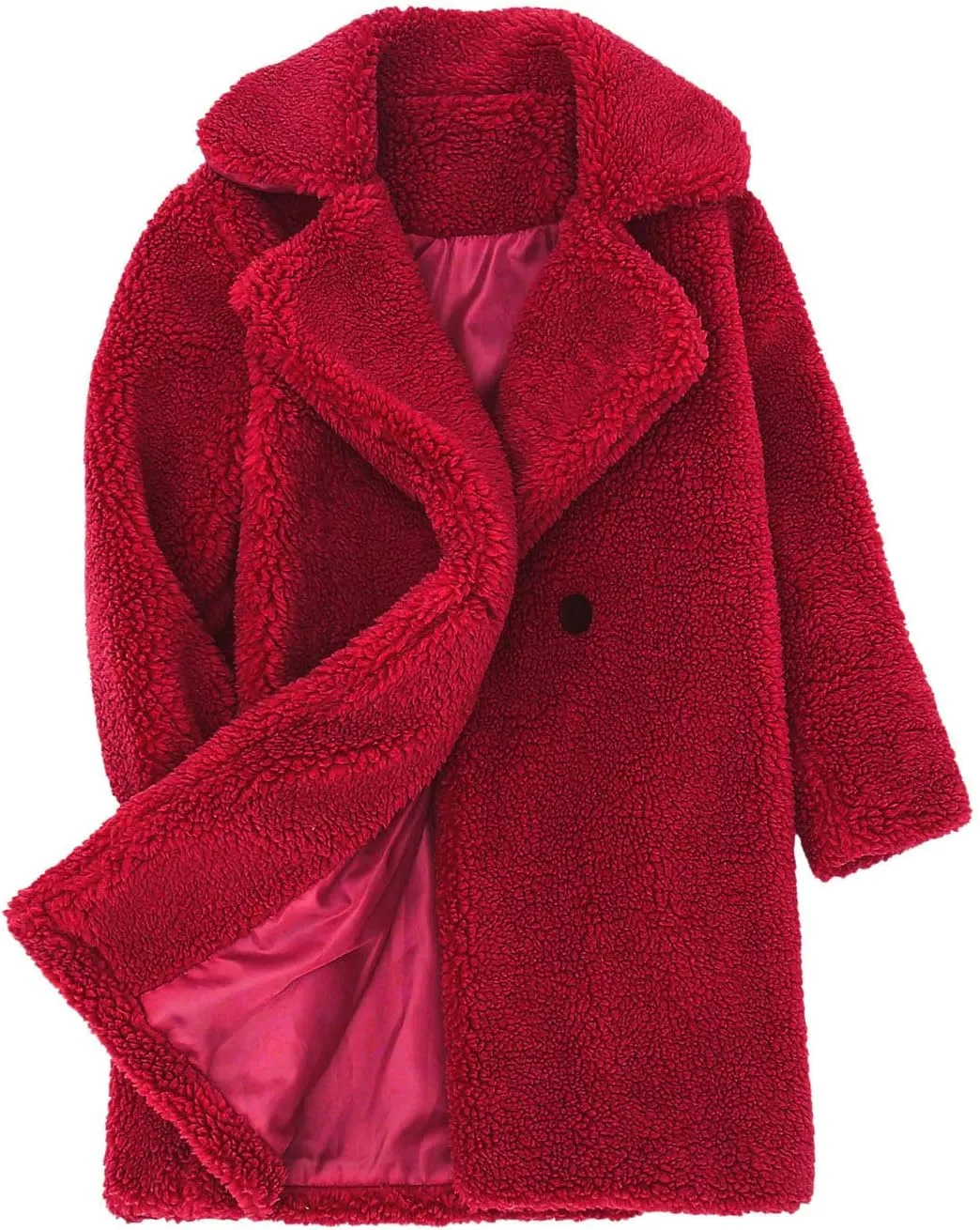 Baby Girls Faux Fur Jacket Long Teddy Coat Toddler Trench Coat Fuzzy Fleece Jacket Long Winter Coat Thicken Outerwear