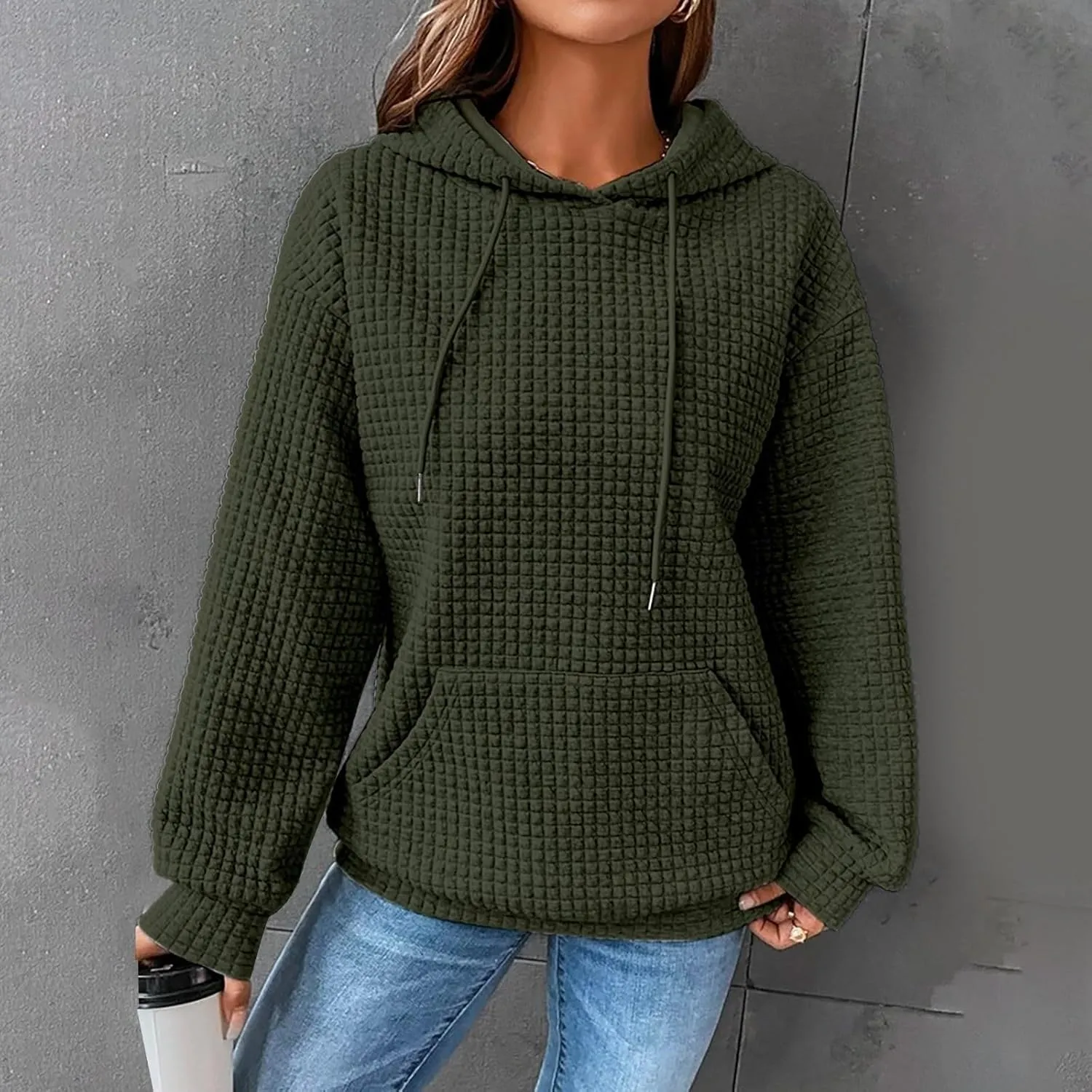 Basysin Oversized Sweatshirt for Women Fall Hoodies Dandelion Daisy Printed Hooded Sweatshirt Casual Pullover with Pockets