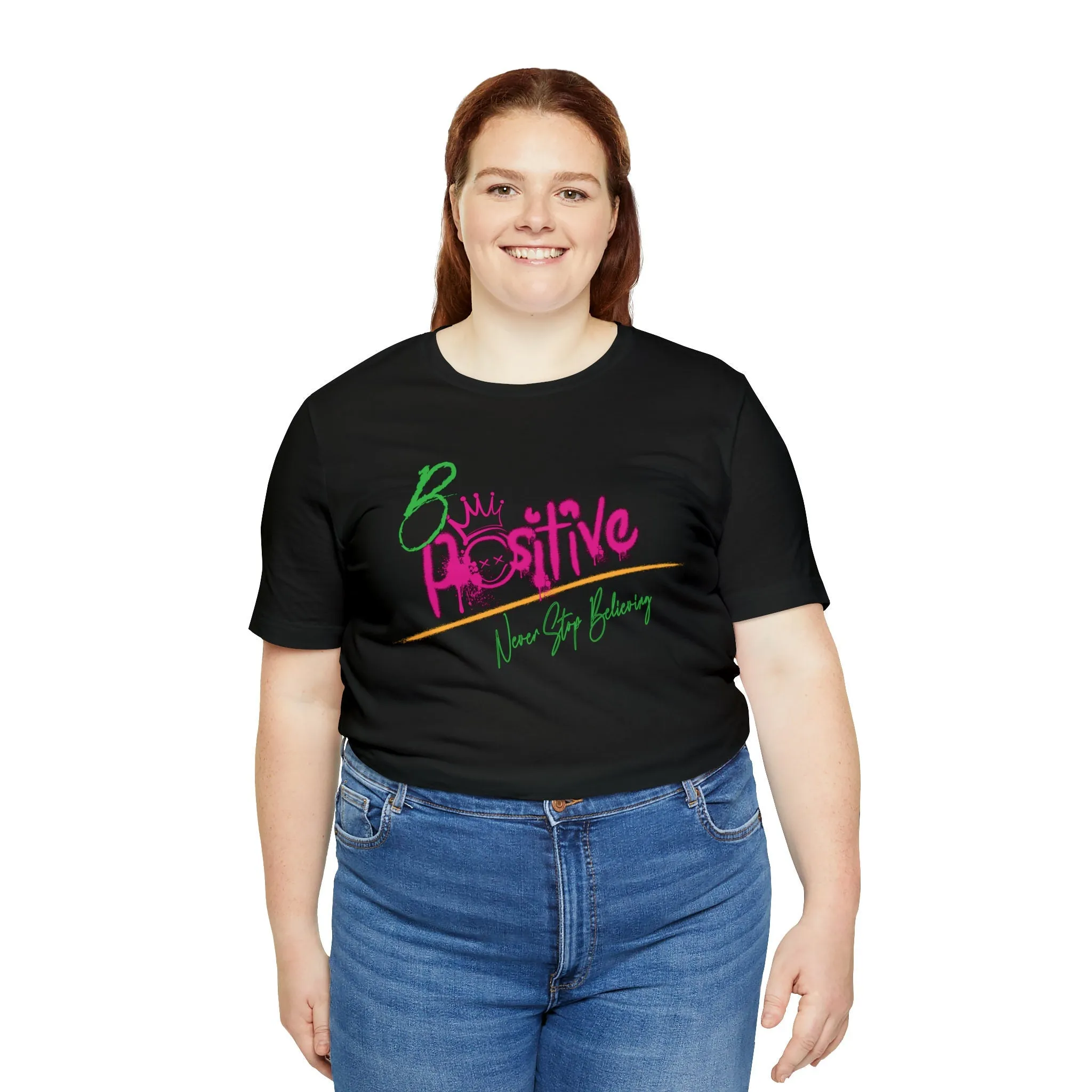Be Positive T-Shirt | M23 Designs Funny Graphics Apparel | Etsy shirts | Good vibes T-shirts Short Sleeve