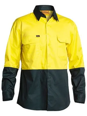 BISLEY BS6895 L/SL HI VIS COOL HI VIS LIGHT WEIGHT COTTON DRILL SHIRT