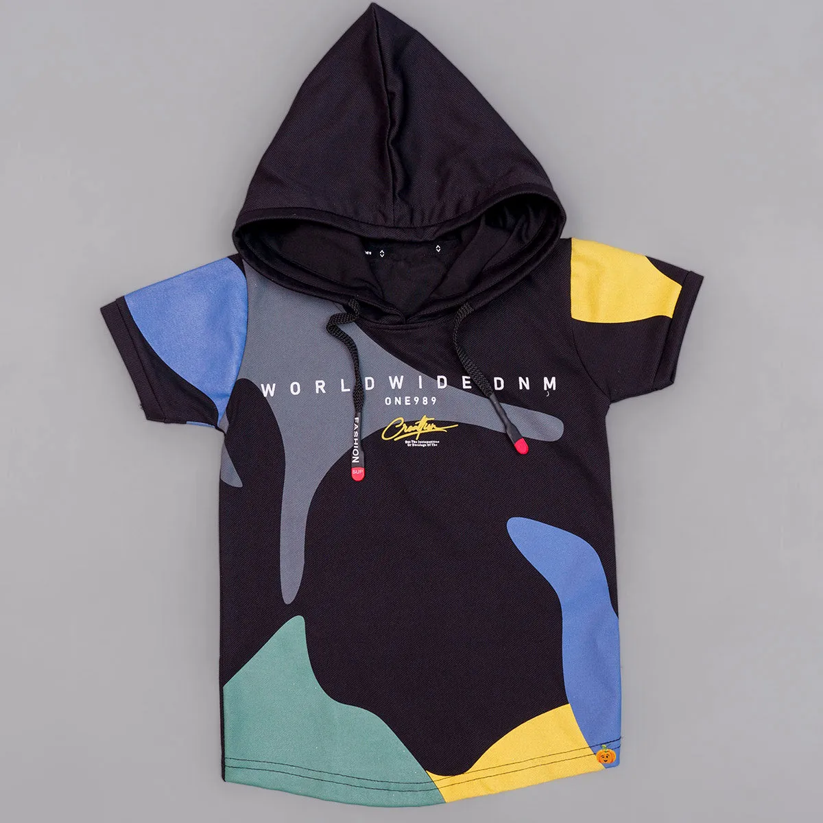 Black & Cream Hooded Boys T-shirt
