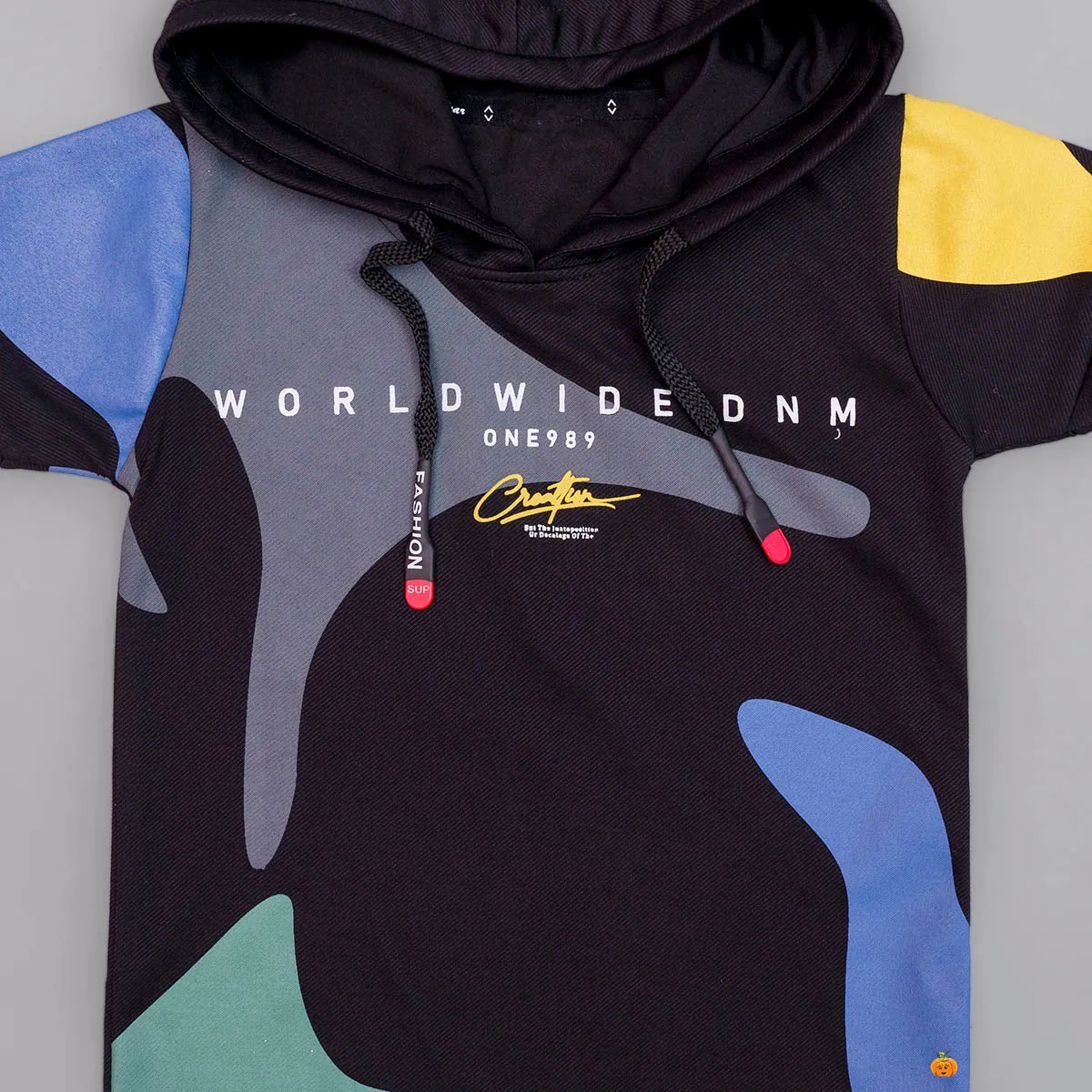 Black & Cream Hooded Boys T-shirt