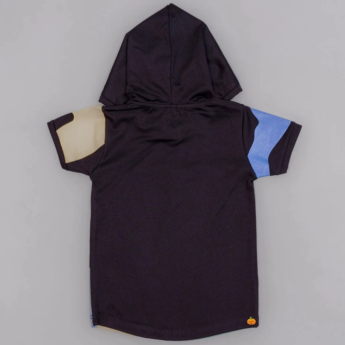 Black & Cream Hooded Boys T-shirt