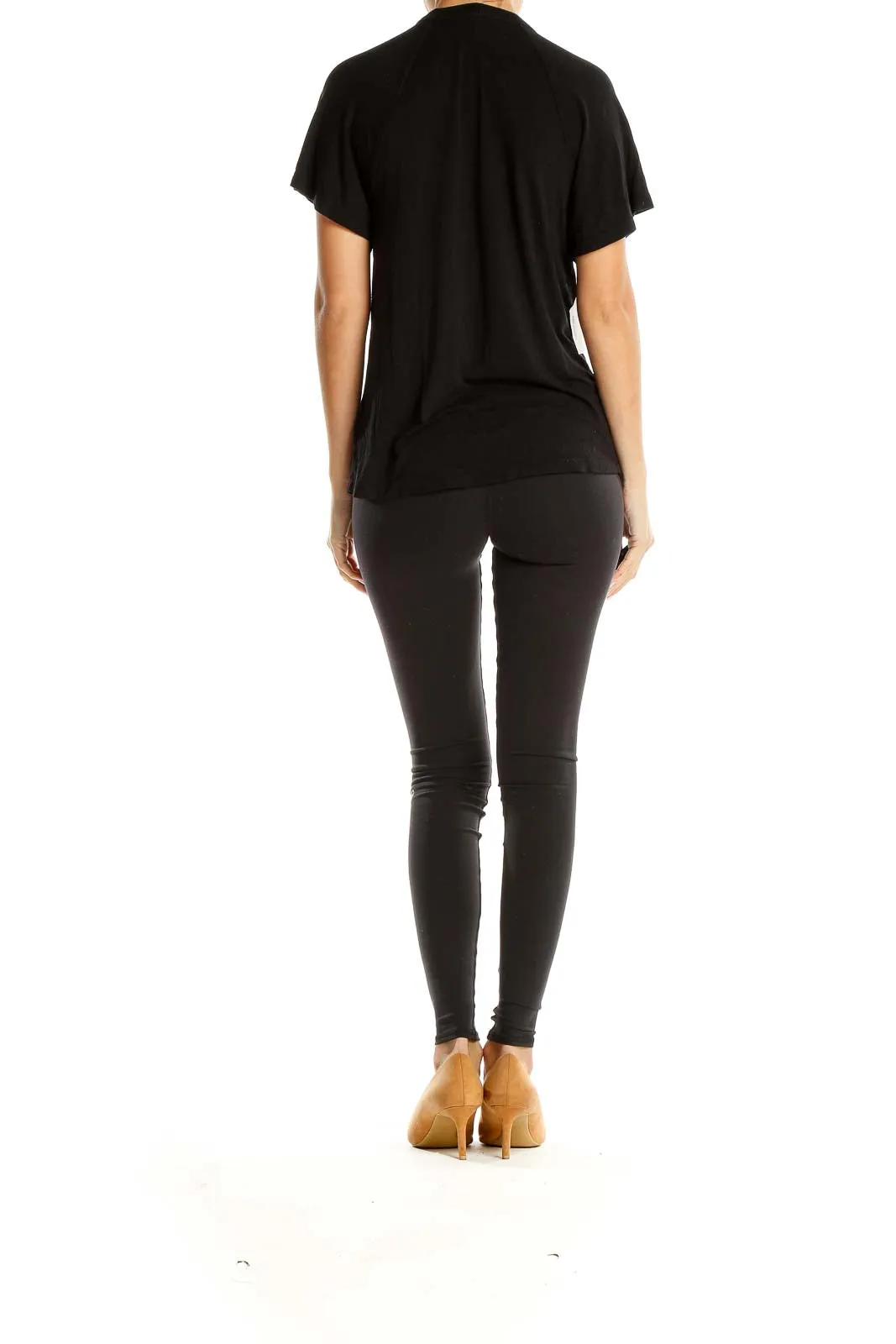 Black Twist-Front Cutout Top