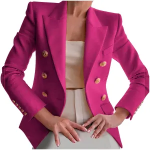 Blazers for Women Business Casual Long Sleeve Fitted Blazer Double Breasted Blazer Work Office Jacket Elegant Blazers