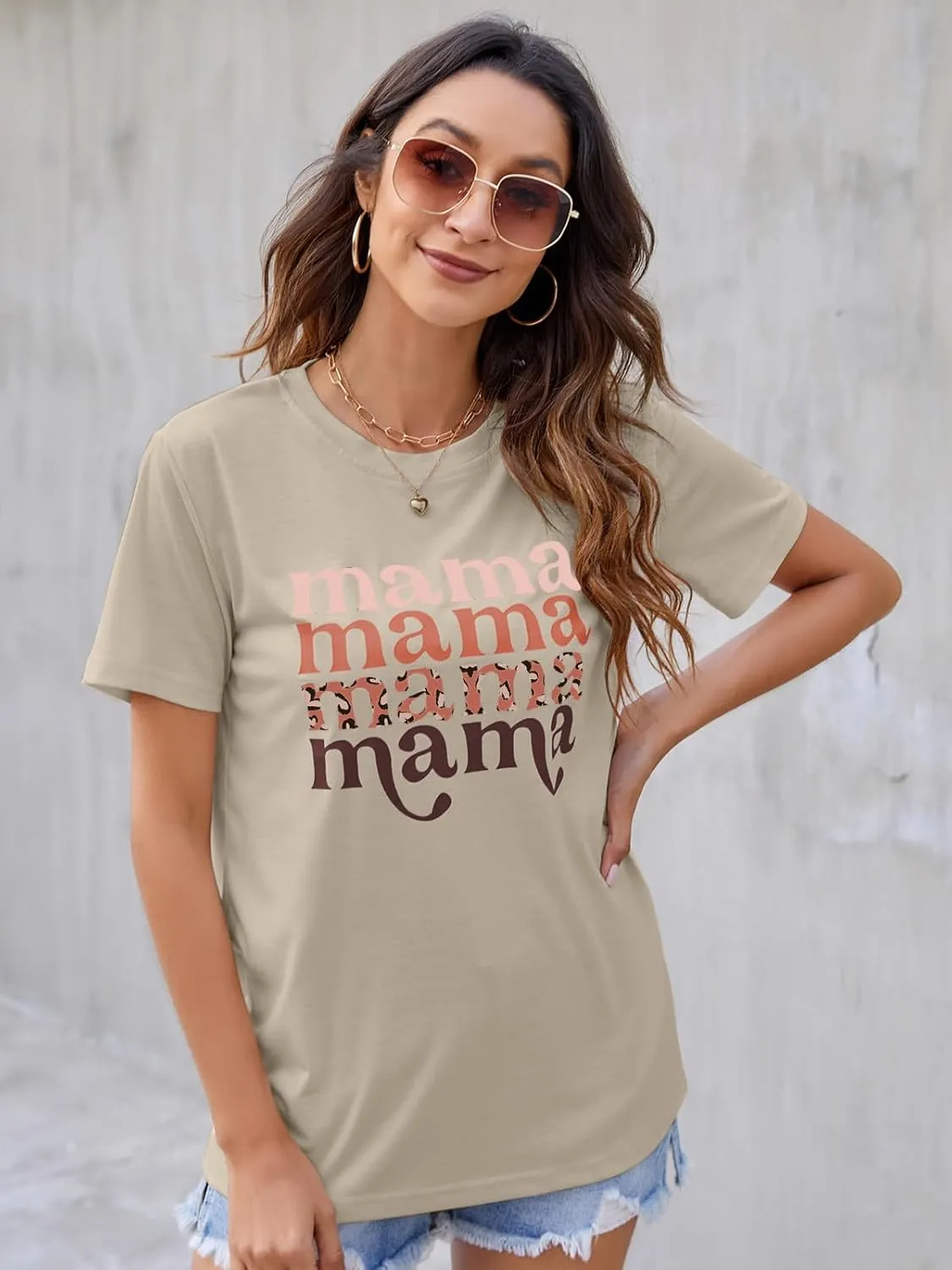 Blooming Jelly Womens Mama Shirt Fashion Graphic Tee Shirts Loose Fit Summer Tops Short Sleeve Blouses