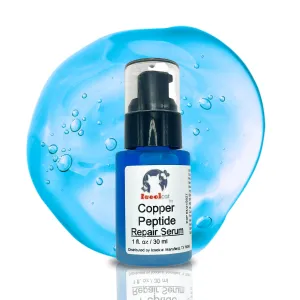 Blue Copper Peptide Rejuvenating Serum, Reduces Wrinkles & Fine Lines, Improves Elasticity, Repairs Sun Damage & Hyaluronic Acid
