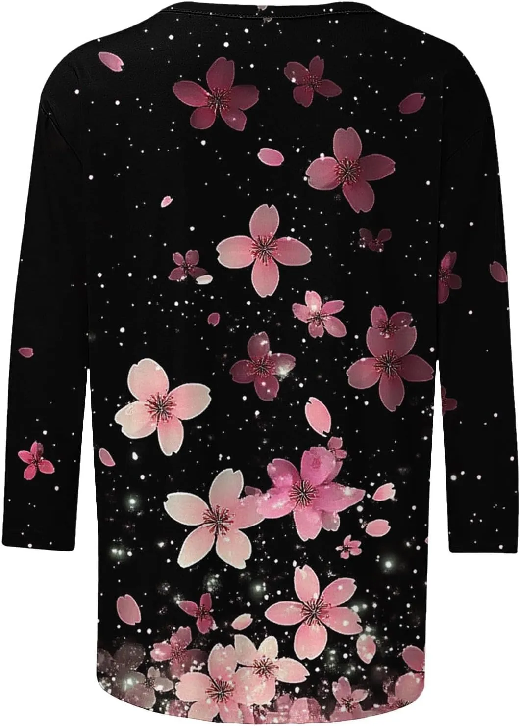 Boho Outfits for Women Bohemian Floral Print 3/4 Sleeves Tunic Tops Shirt Floral Print Crewneck Blouses