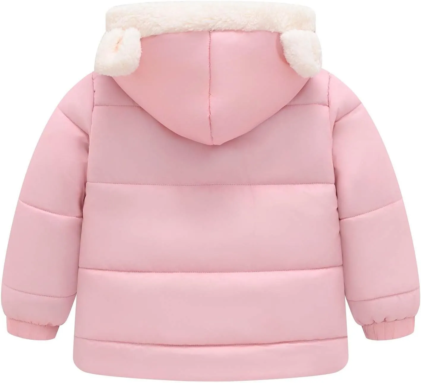 Boys And Girls Middle Children Solid Color Ears Cute Pocket Short Cotton Padded Children's Coat Falls Snowsuit
