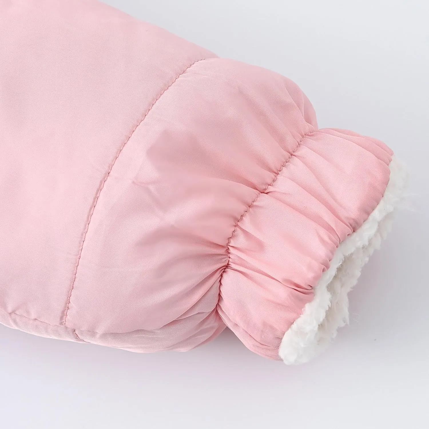 Boys And Girls Middle Children Solid Color Ears Cute Pocket Short Cotton Padded Children's Coat Falls Snowsuit