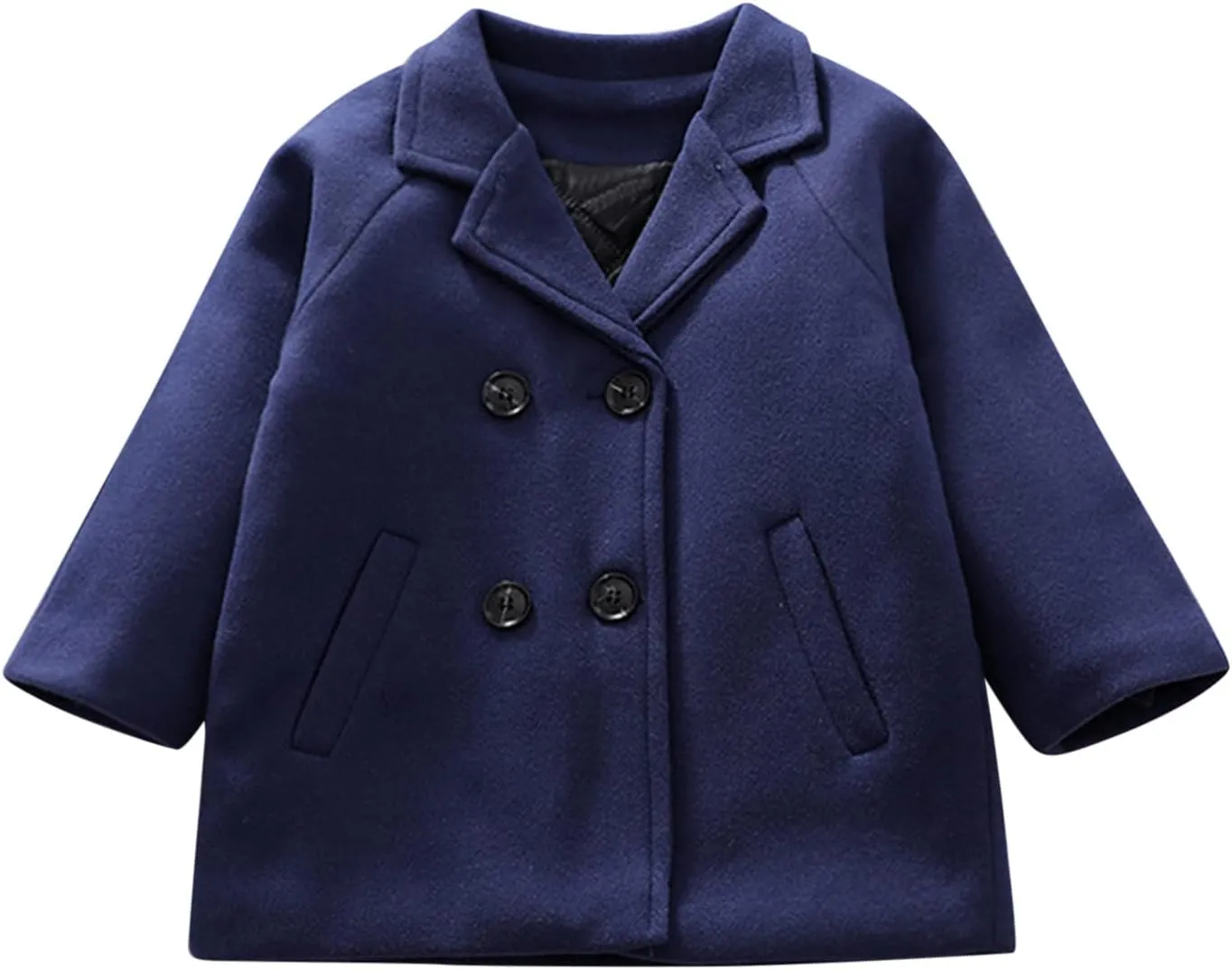 Boys Notch Lapel Double Breasted Long Trench Coat Casual Classic Peacoat Toddler Winter Collar Elegant Large Jacket