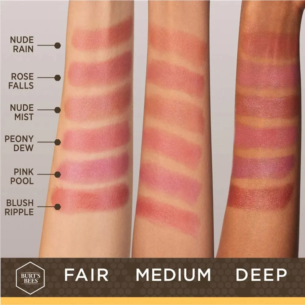 Burts Bees 100% Natural Glossy Lipstick, Nude Rain - 1 Tube