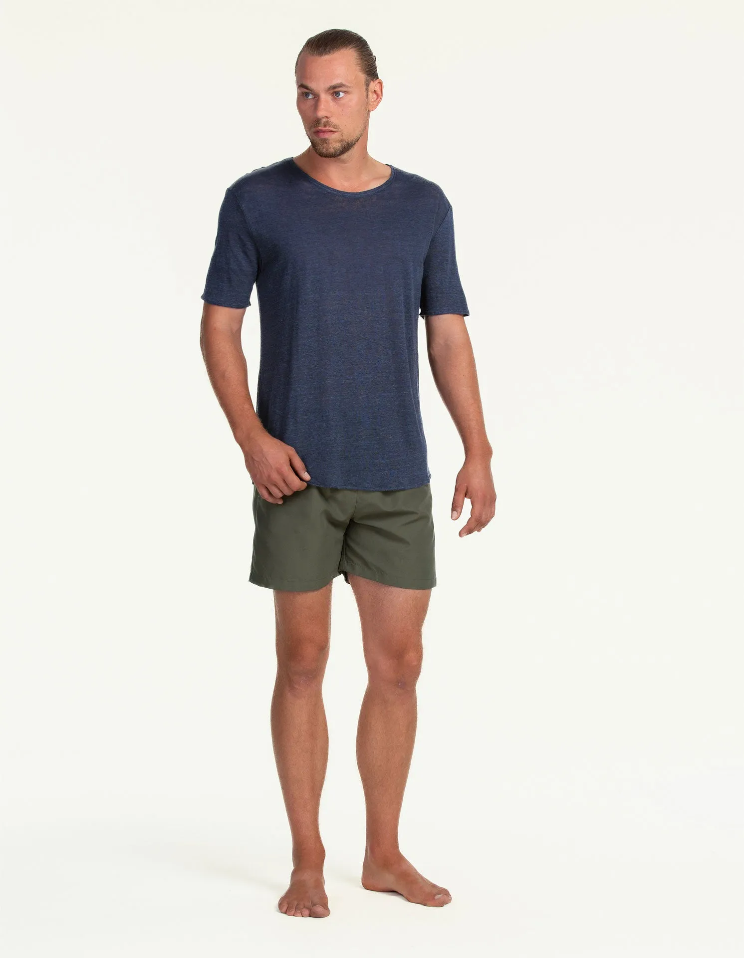 C-NECK LINEN INDIGO