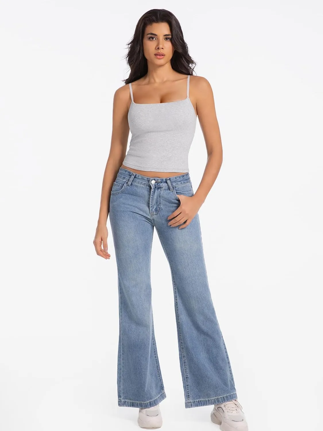 Camisole Tops for Women Sleeveless Adjustable Spaghetti Strap Tank Tops Y2K Basic Shirts