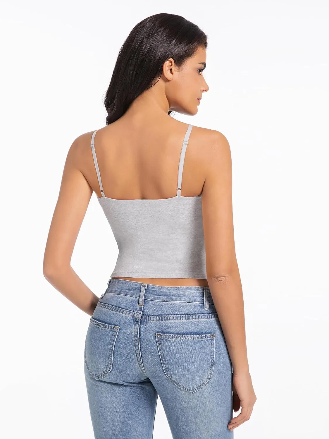 Camisole Tops for Women Sleeveless Adjustable Spaghetti Strap Tank Tops Y2K Basic Shirts