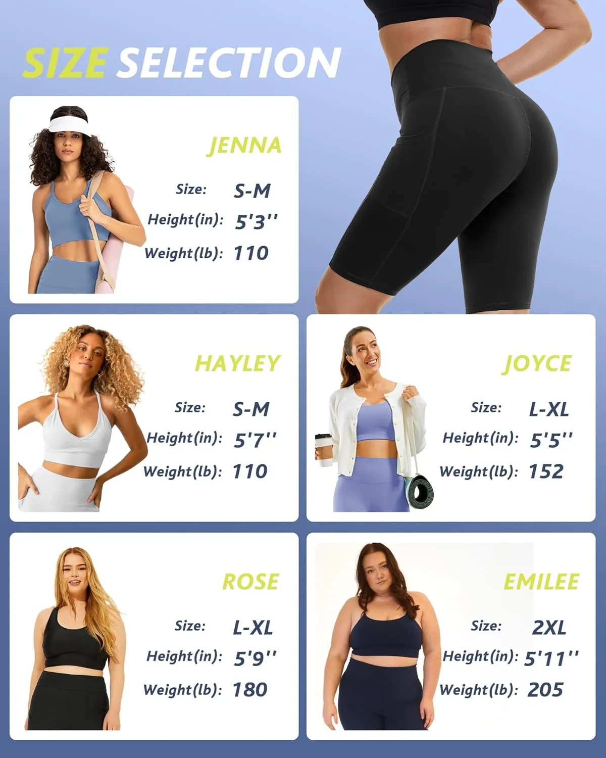 CAMPSNAIL 4 Pack Biker Shorts Women with Pockets  5"/8" High Waist Tummy Control Workout Gym Yoga Running Compression Shorts